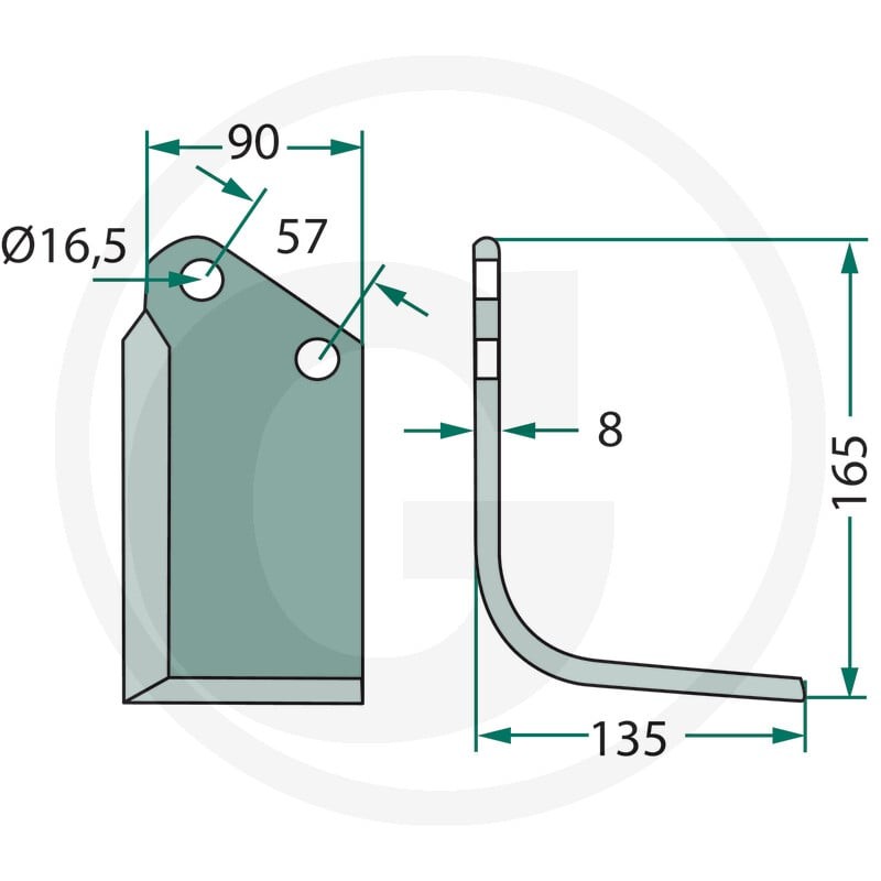 GRANIT Nóż kątowy 180KUH-43L - Sklep PoltechParts