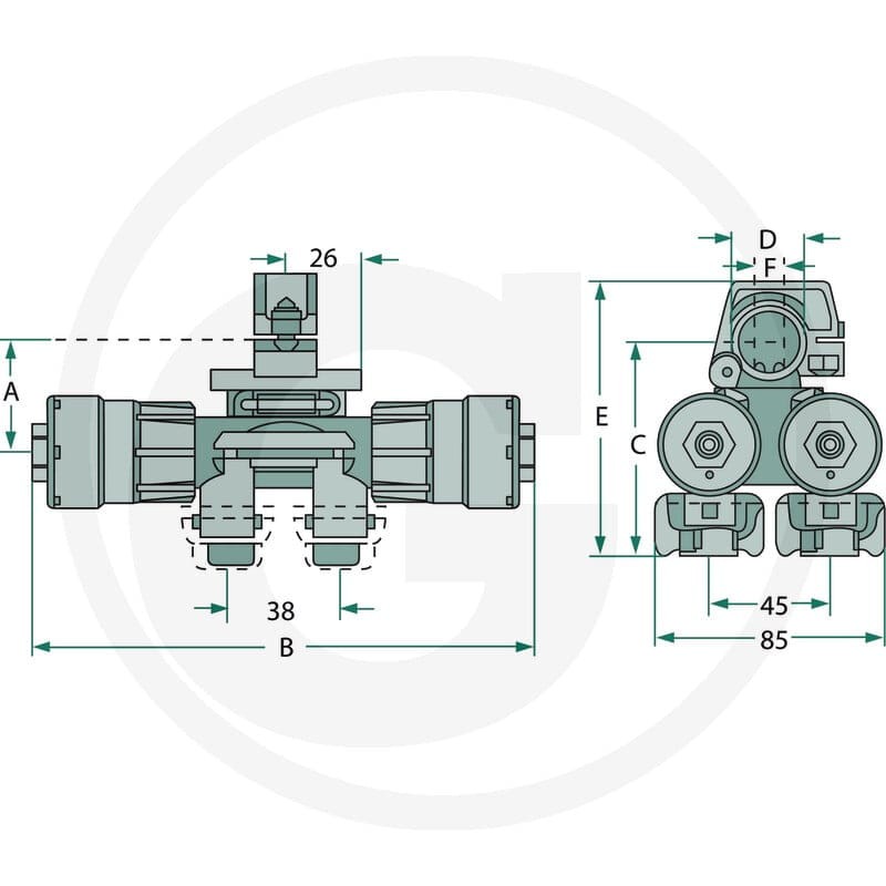 ARAG Poczwórne mocowanie rozpylacza 6704063F950 - Sklep PoltechParts