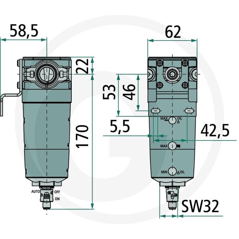 GRANIT WH-F4-1/2 Filtr - odwadniacz 60617960817 - Sklep PoltechParts