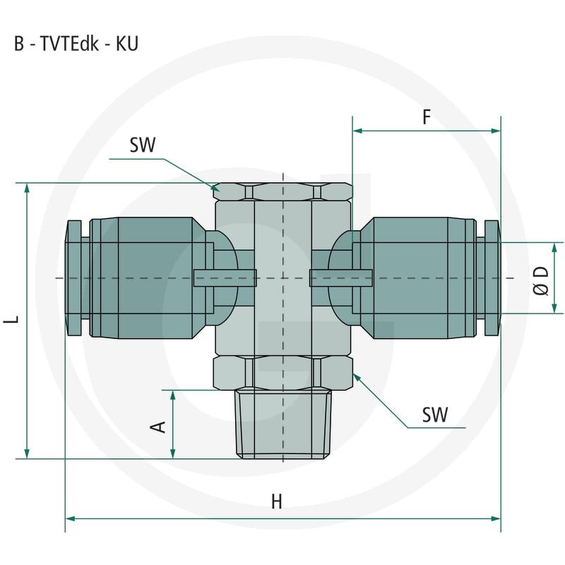 GRANIT B-TVTEdk-10-3/8-KU Rozdzielacz - trójnik 60603181614 - Sklep PoltechParts