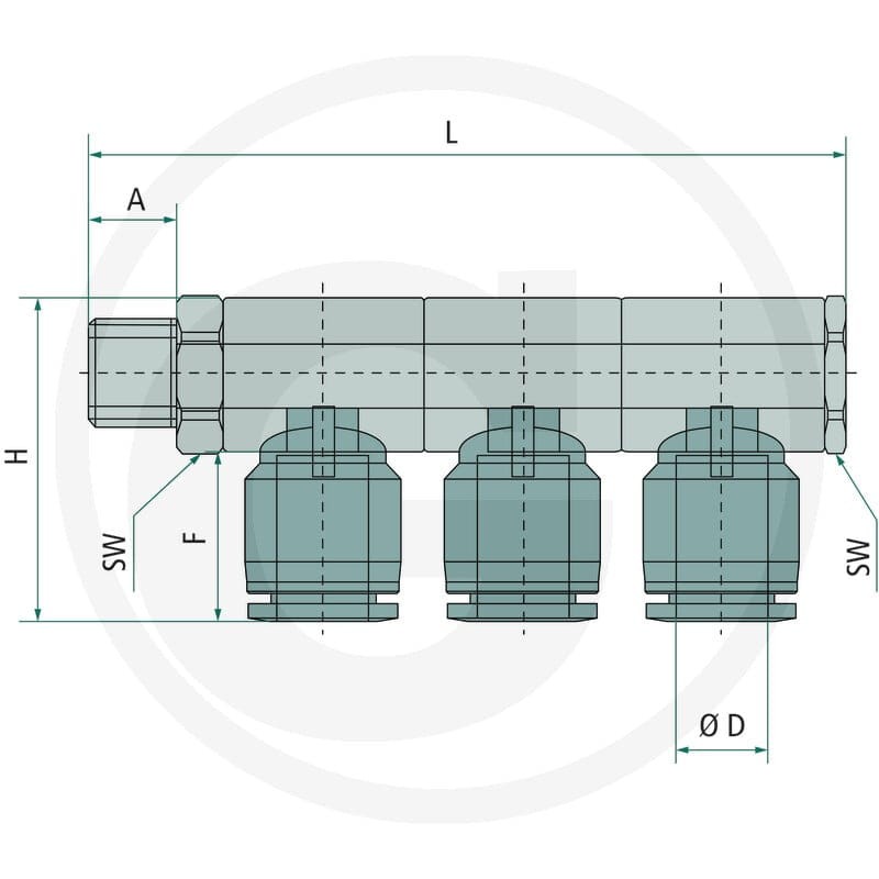 GRANIT B-WVTEd3-10-3/8-KU Rozdzielacz - przyłąc 60603180874 - Sklep PoltechParts