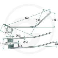 GRANIT Palec zgrabiarki pokosowej 525525164 - Sklep PoltechParts