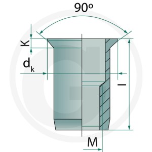 GRANIT Nitonakrętki z łbem stożkowym M6-60 4878842340