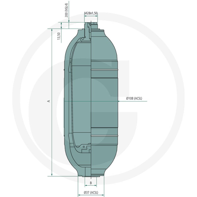 Hydro-Leduc Akumulator pęcherzowy 700 cm³ G1/2” 85048040 - Sklep PoltechParts