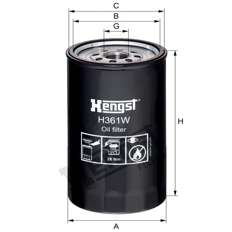 Hengst Filtr oleju H361W 12106541 - Sklep PoltechParts