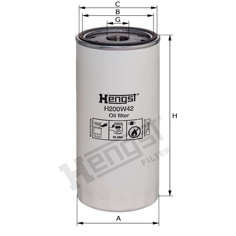Hengst Filtr oleju H200W42 12105484 - Sklep PoltechParts