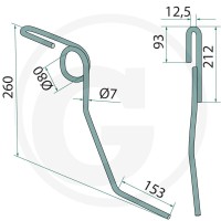 GRANIT Skrętne zęby zagarniacza 180602756 - Sklep PoltechParts