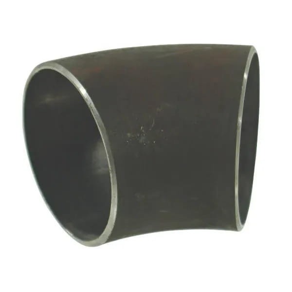 Kształtka rurowa nr 450 kolano do spawania 45° czarne, 6" 152, 4 x 3 mm