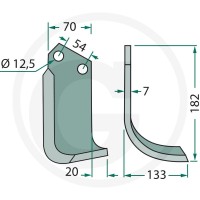 GRANIT Nóż wygięty 180PEG-01L - Sklep PoltechParts