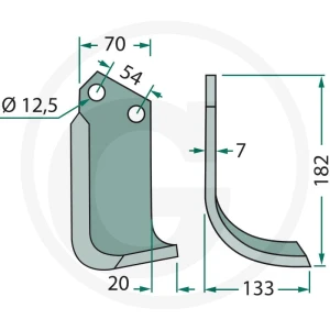 GRANIT Nóż wygięty 180PEG-01L