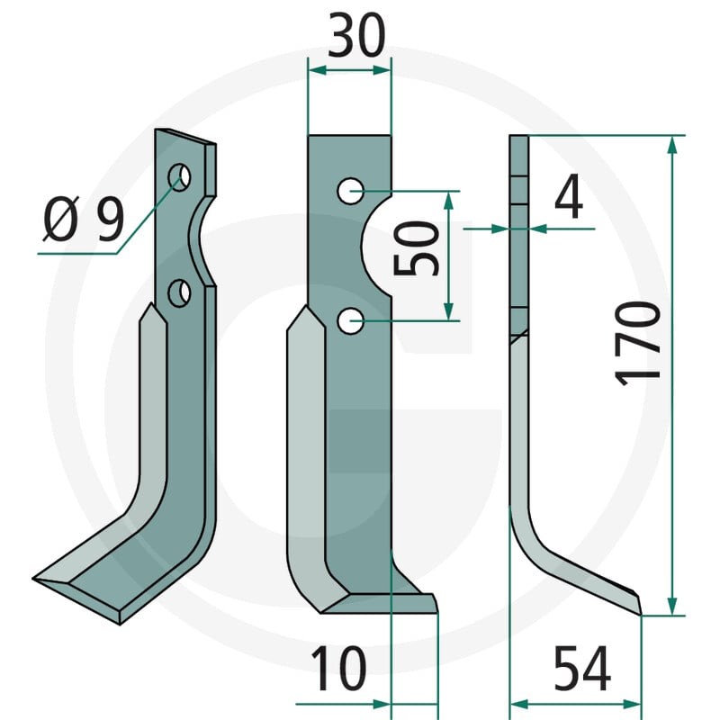 GRANIT Nóż glebogryzarki 180GRI-17L - Sklep PoltechParts