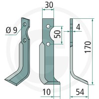GRANIT Nóż glebogryzarki 180GRI-17R - Sklep PoltechParts