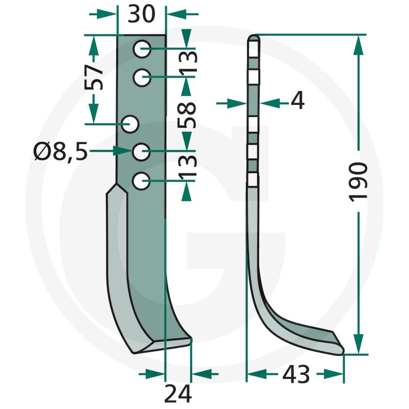 GRANIT Nóż wygięty 180HOL-04R - Sklep PoltechParts