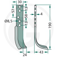 GRANIT Nóż wygięty 180HOL-04R - Sklep PoltechParts