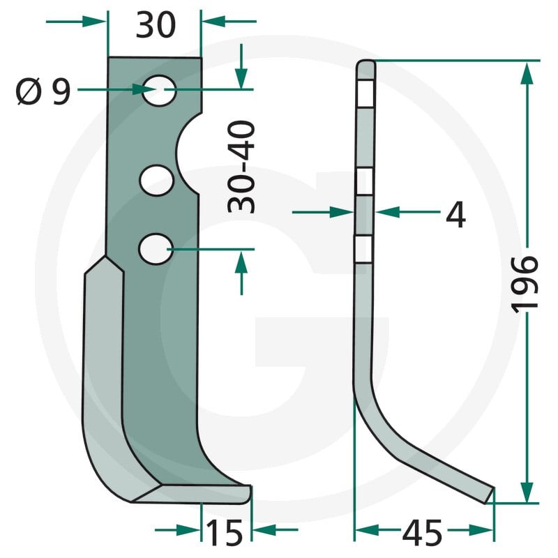 GRANIT Nóż wygięty 180SOL-02R - Sklep PoltechParts