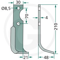 GRANIT Nóż wygięty 180AGR-20R - Sklep PoltechParts