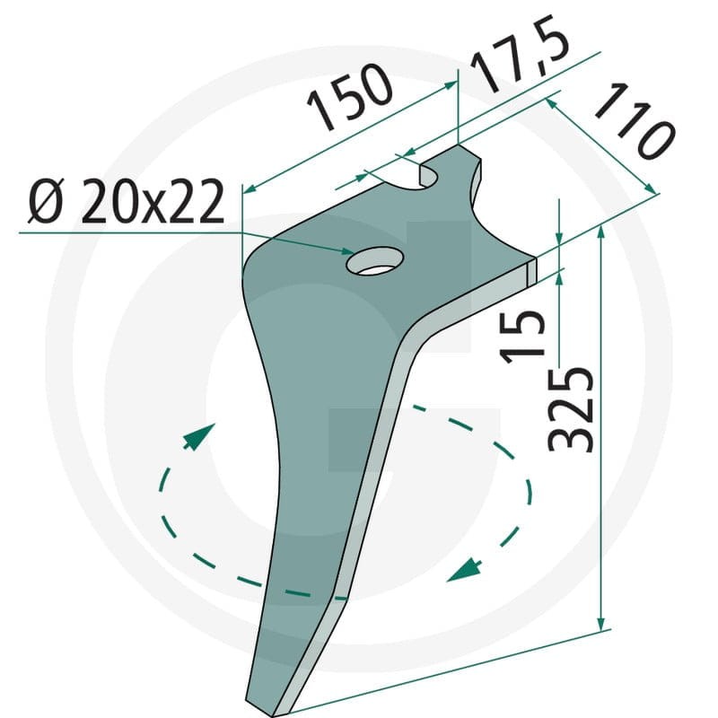 GRANIT Ząb brony aktywnej 1804600010 - Sklep PoltechParts