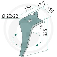 GRANIT Ząb brony aktywnej 1804600010 - Sklep PoltechParts