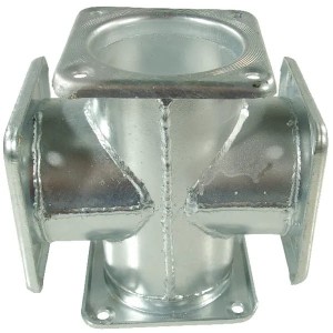 Czwórnik spawany z 4 kołnierzami czworokątnymi 6"