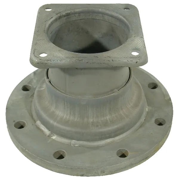 Adapter z kołnierzem czworokątnym i znormalizowanym ocynk, 6"-8"