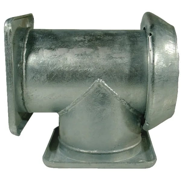 Trójnik z trzema kołnierzami czworokątnymi ocynk, 6"-6"-KKV