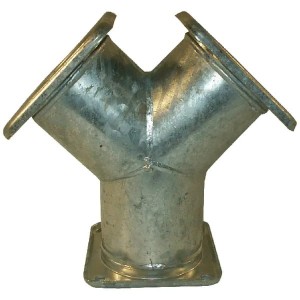 Trójnik Y z 3 kołnierzami czworokątnymi ocynk, 6"-6"-6"