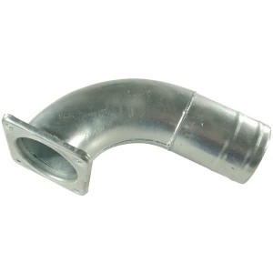 Kolano 90° z kołnierzem czworokątnym i tuleją do węża ocynk, 6"