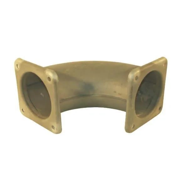 Kolano 90° z dwustronnym kołnierzem czworokątnym ocynk, 6"