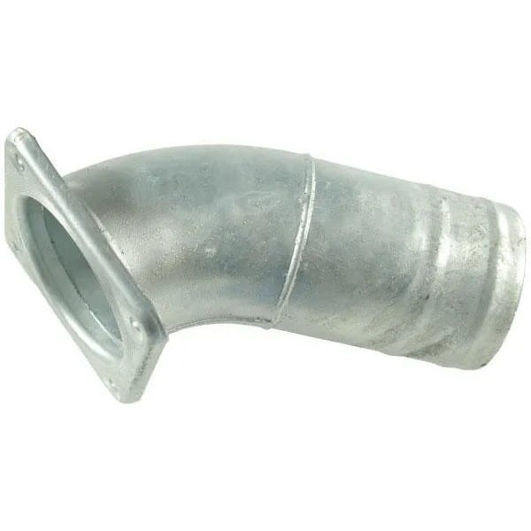 Kolano 45° z kołnierzem czworokątnym i tuleją do węża ocynk, 6"