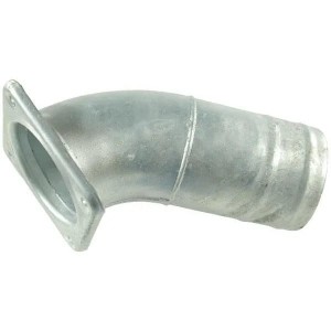 Kolano 45° z kołnierzem czworokątnym i tuleją do węża ocynk, 6"