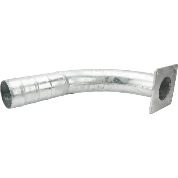 Kolanko 90° z kołnierzem i króćcem na wąż 4"