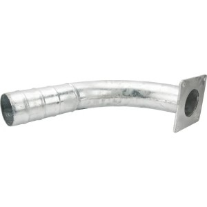 Kolanko 90° z kołnierzem i króćcem na wąż 4"