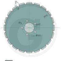 GRANIT Talerz, drobno ząbkowany 370x5 1800700085 - Sklep PoltechParts