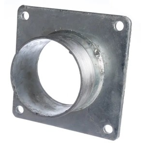 Kołnierz czworokątny z elementem gwintowanym ocynk, Kołnierz czworokątny z elementem gwintowanym, 4"