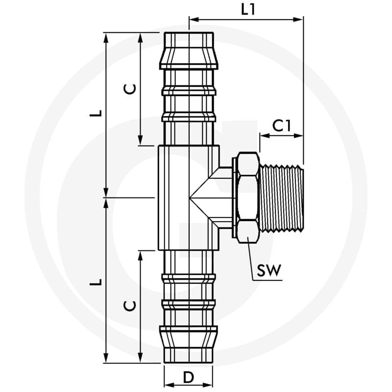 GRANIT E-TETk-8-1/4-PA Trójnik - gniazdo 60610433222 - Sklep PoltechParts