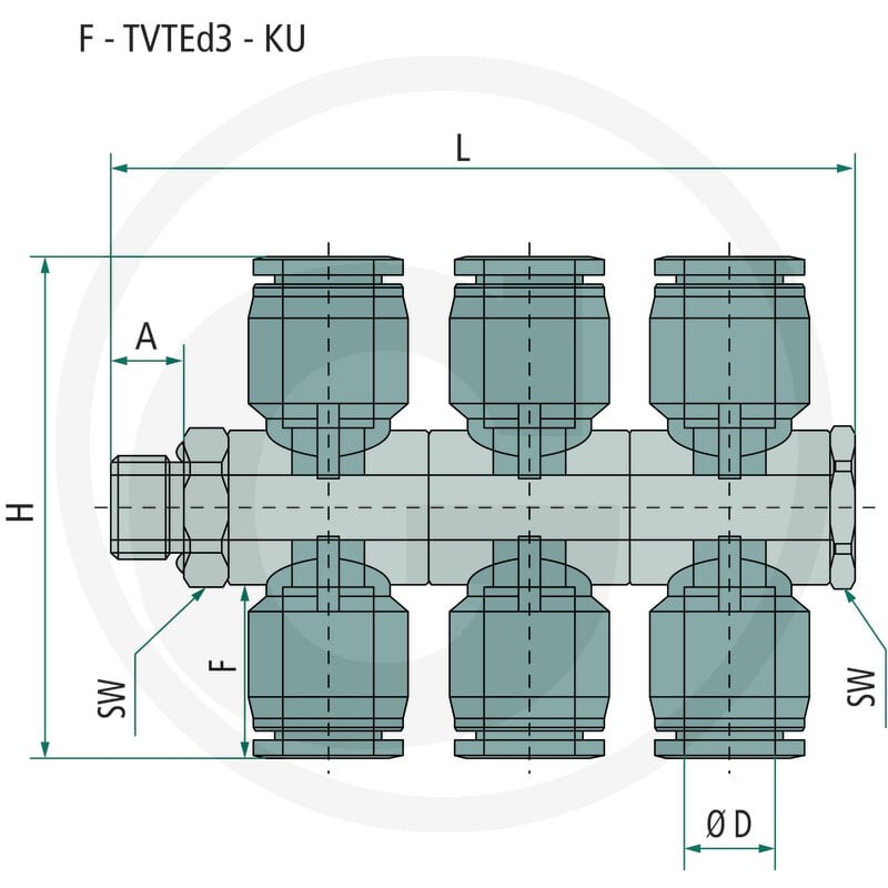 GRANIT B-TVTEd3-8-1/8-KU Rozdzielacz - trójnik 60603180708 - Sklep PoltechParts
