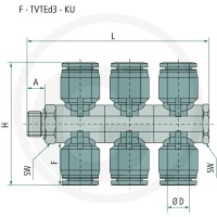 GRANIT B-TVTEd3-8-1/8-KU Rozdzielacz - trójnik 60603180708 - Sklep PoltechParts
