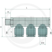 GRANIT B-WVTEd3-8-1/8-KU Rozdzielacz - przyłącz 60603180868 - Sklep PoltechParts