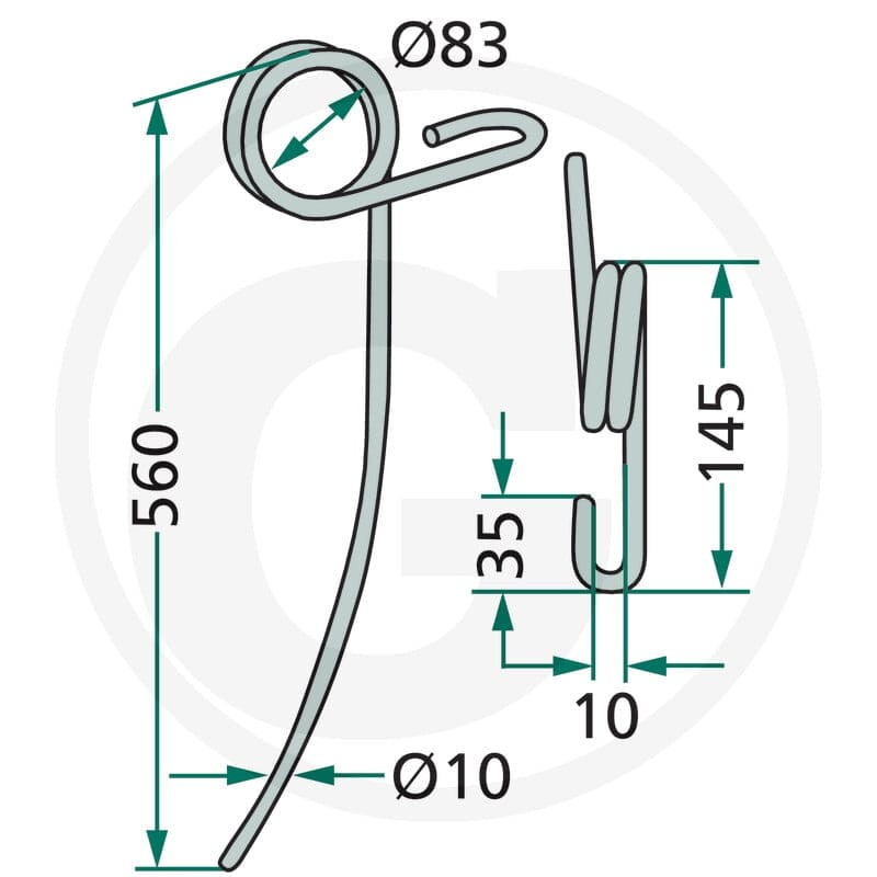 GRANIT Palec zagarniający siewnika 1801000STE-R-10 - Sklep PoltechParts