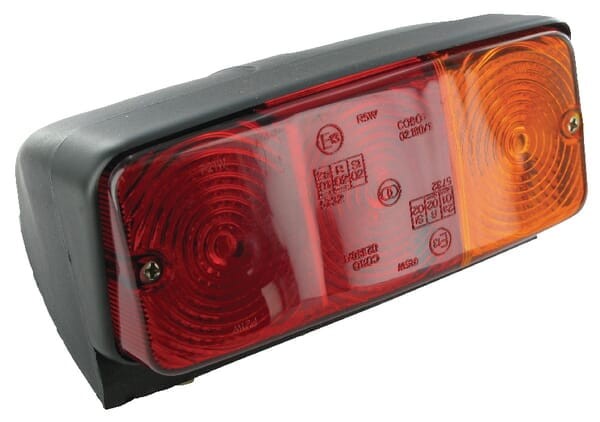 Lampa tylna zespolona, prostokątna prawa czerwona/pomarańczowa przykręcana 4-pin Cobo 02209000