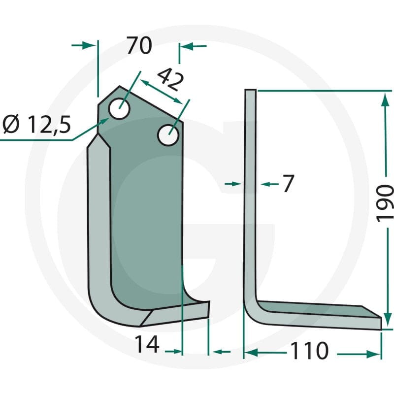 GRANIT Nóż kątowy 180TOR-12L - Sklep PoltechParts