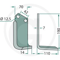 GRANIT Nóż kątowy 180TOR-12L - Sklep PoltechParts