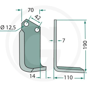 GRANIT Nóż kątowy 180TOR-12L