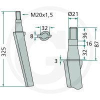 GRANIT Ząb brony aktywnej 180RH7 - Sklep PoltechParts