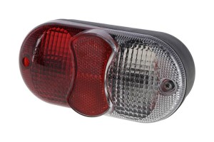 Lampa tylna zespolona, owalna prawa 12/24V pomarańczowa/czerwona przykręcana 162.5x62x78 mm z wtyczką AMP Cobo 0212450000