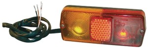 Lampa tylna zespolona, prostokątna lewa czerwona/pomarańczowa przykręcana 160x67 mm 4-pin Cobo 02396000