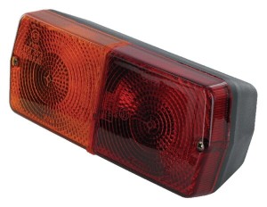 Lampa tylna zespolona, prostokątna 12V czerwona/pomarańczowa przykręcana 184x76 mm z wtyczką AMP Cobo 02431000