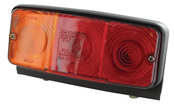 Lampa tylna zespolona, prostokątna lewa czerwona/pomarańczowa przykręcana 4-pin Cobo 02208000