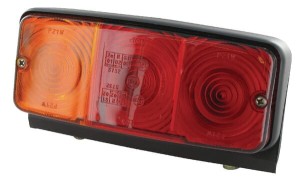 Lampa tylna zespolona, prostokątna lewa czerwona/pomarańczowa przykręcana 4-pin Cobo 02208000