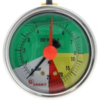 GRANIT Manometr 0-8-25 bar z tyłu 1/4" 12368965 - Sklep PoltechParts